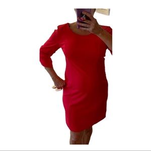 NWT Nina Leonard Jewel Neck Tiered Sleeve Midi